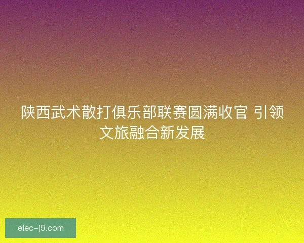 陕西武术散打俱乐部联赛圆满收官 引领文旅融合新发展